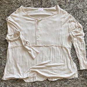 Pink Lily Taupe Long Sleeve Top